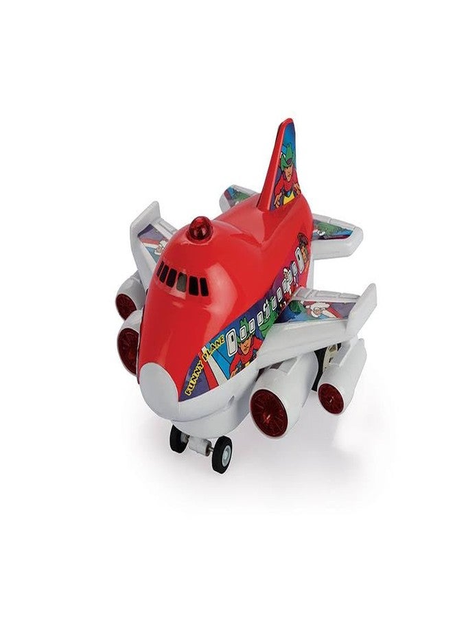 Toy Vibes Plastic Funny Plane, Unbreakable Pull Back Airplane Toy for Kids Boys and Girls, Stylish Design Push and Go Crawling Toys for Kids (Red) (Pack of 3) - Image 1